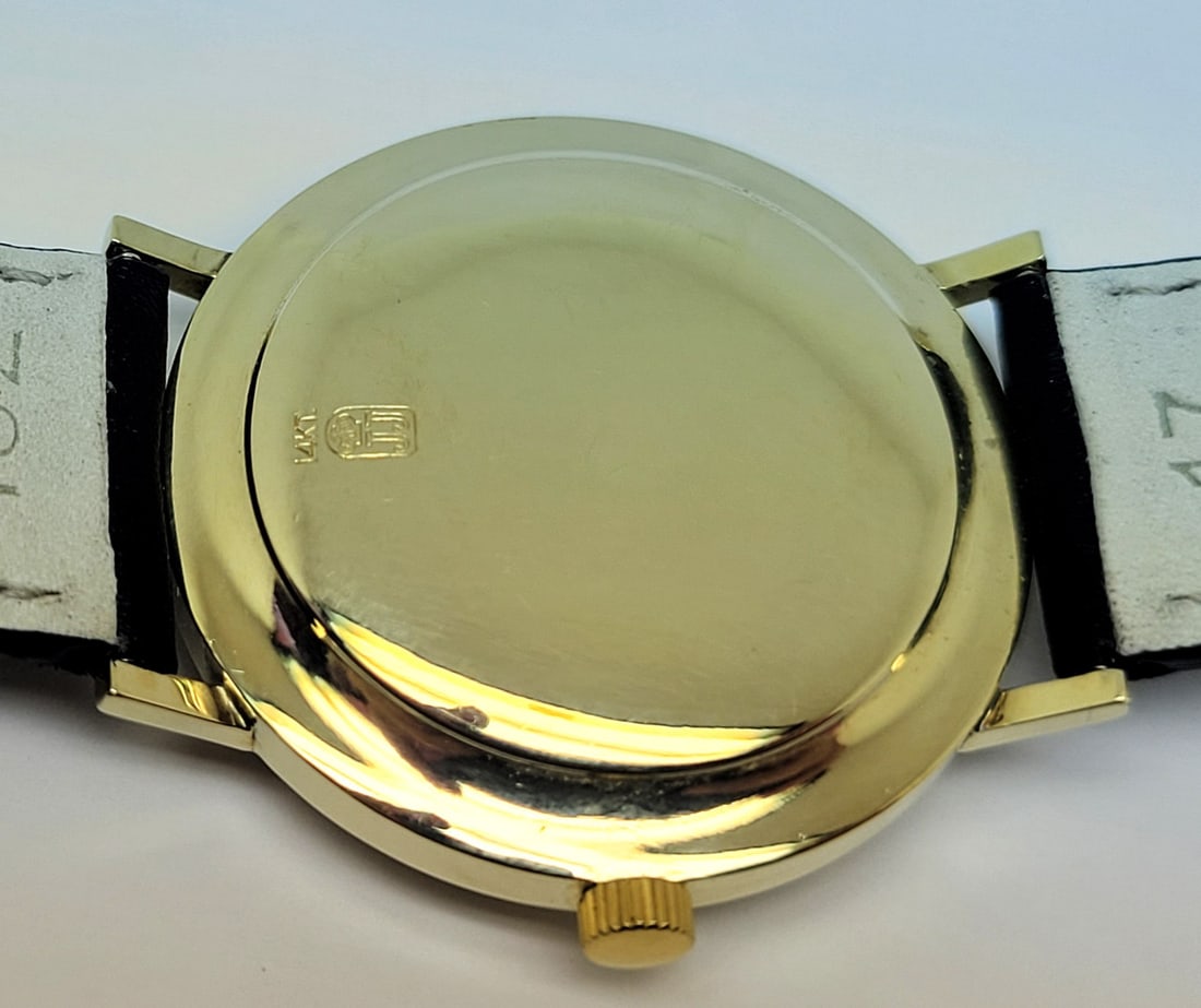 Vintage 14k JULES JURGENSEN 17J Automatic Watch 1960s Cal 1902/3 EXLNT* SERVICED - 9