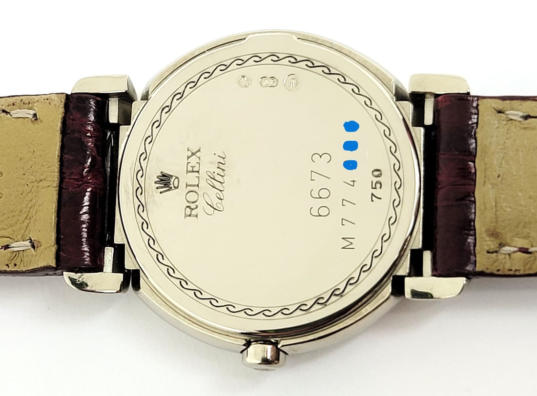Ladies Solid 18k White ROLEX CELLINI Watch with Factory Diamonds Ref. 6673 EXLNT - 10