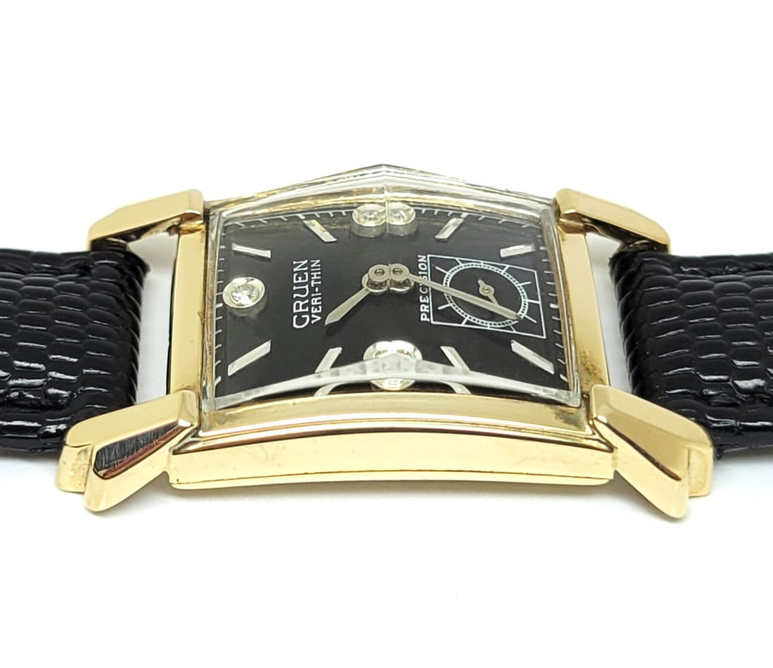 Vintage 14k Yellow GRUEN PRECISION Men's Winding Watch Cal.430 c.1940s* EXLNT - 8