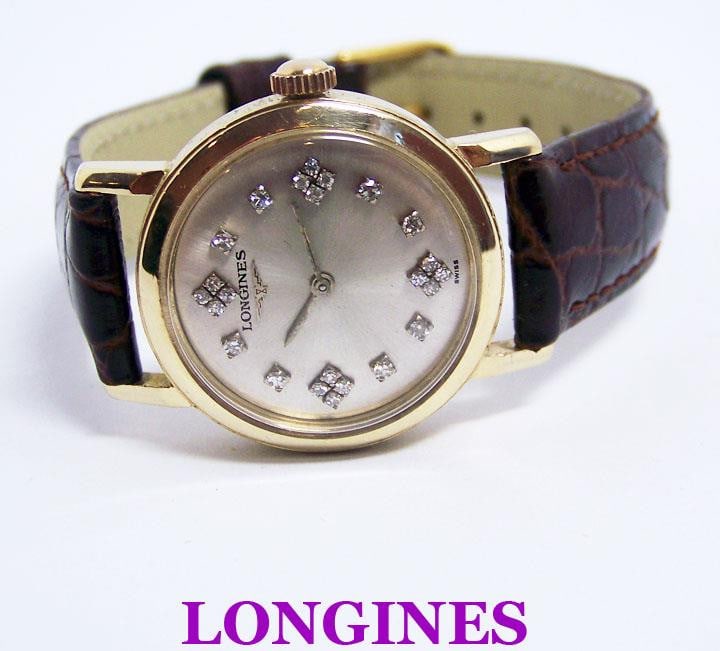 Solid 14k LONGINES Unisex Winding Watch w/Daimonds c.1950s* EXLNT* SERVICED (1 of 11)