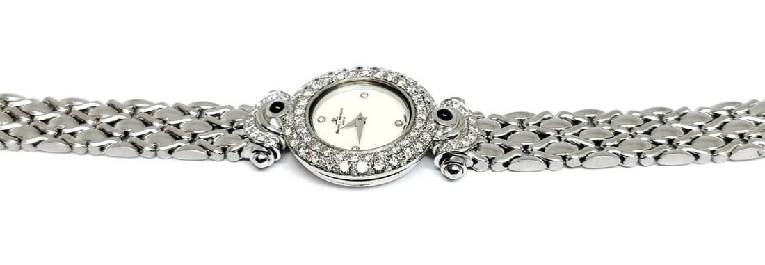 Vintage 18k White Gold BAUME & MERCIER Ladies Watch 16780 with Diamonds* EXLNT - 12
