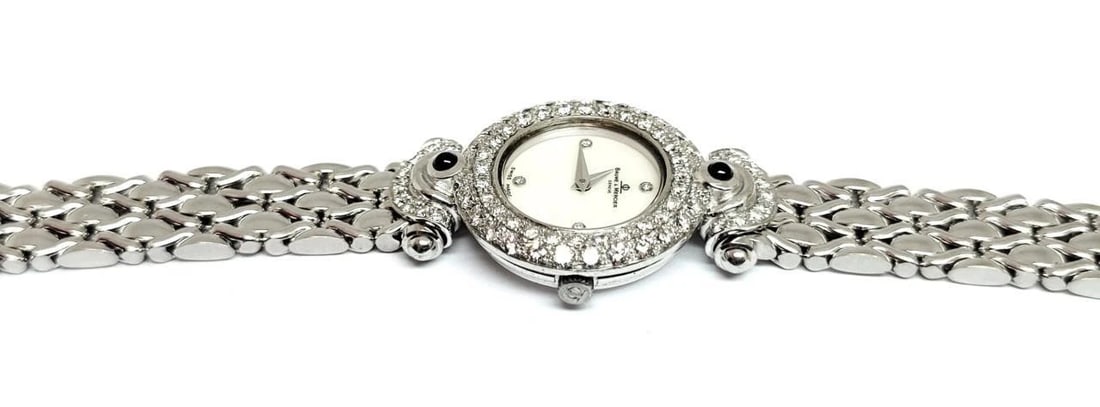 Vintage 18k White Gold BAUME & MERCIER Ladies Watch 16780 with Diamonds* EXLNT - 13