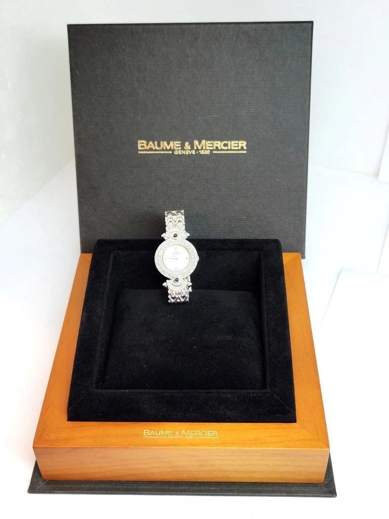 Vintage 18k White Gold BAUME & MERCIER Ladies Watch 16780 with Diamonds* EXLNT - 17