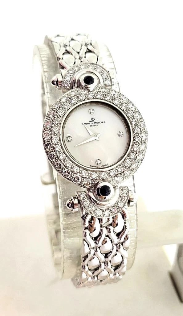 Vintage 18k White Gold BAUME & MERCIER Ladies Watch 16780 with Diamonds* EXLNT - 3
