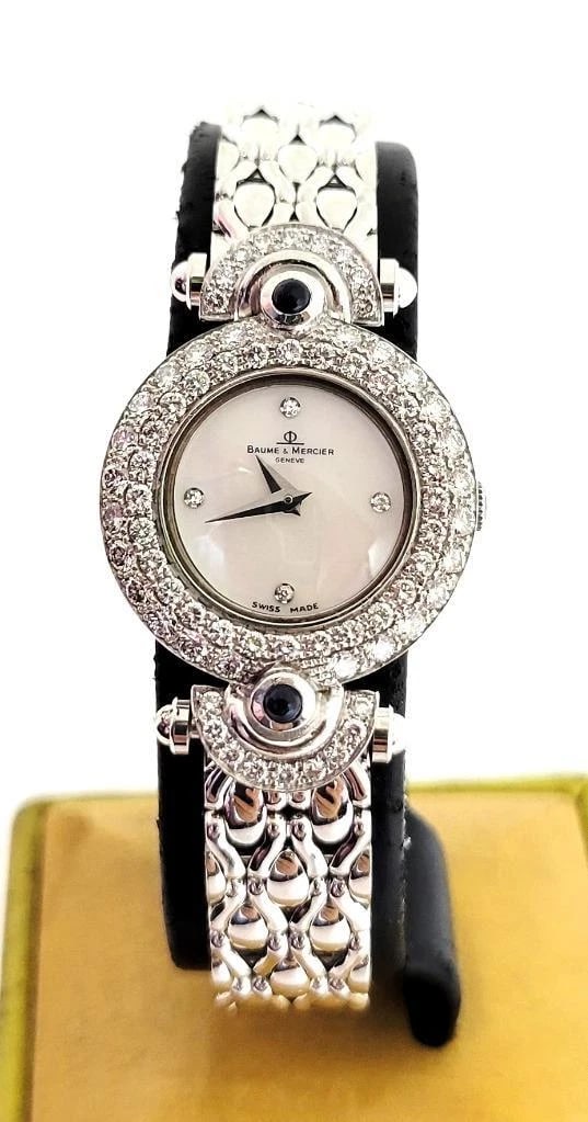 Vintage 18k White Gold BAUME & MERCIER Ladies Watch 16780 with Diamonds* EXLNT - 4
