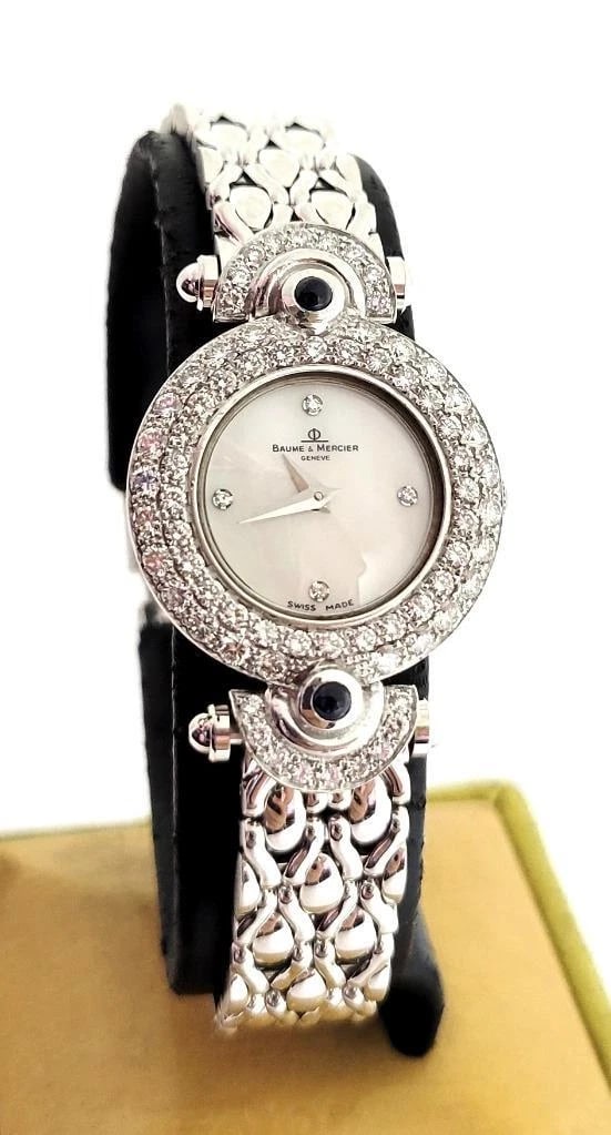Vintage 18k White Gold BAUME & MERCIER Ladies Watch 16780 with Diamonds* EXLNT - 5