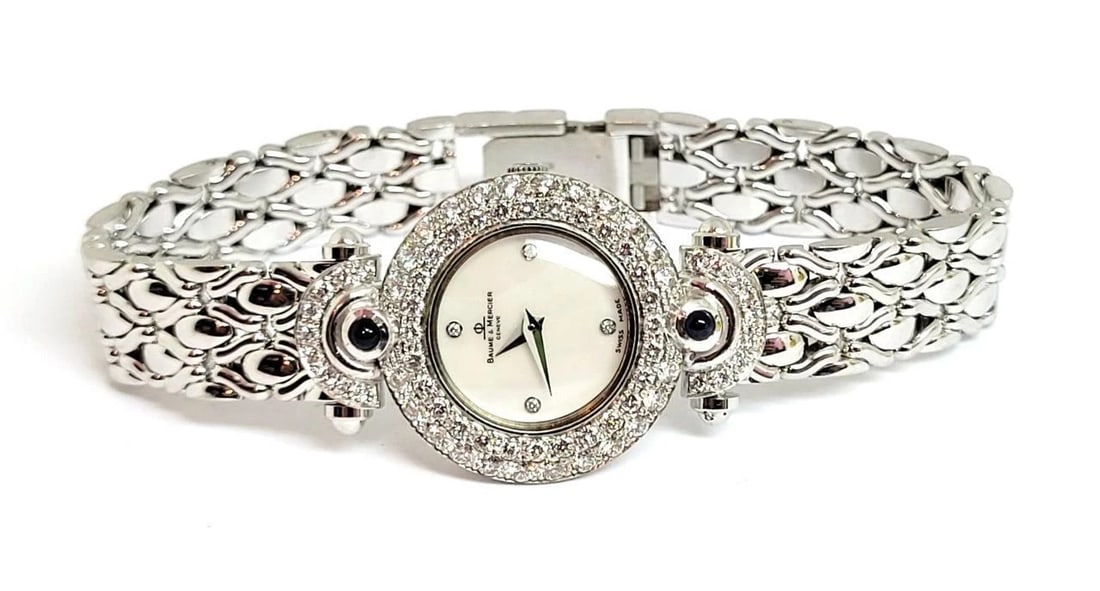 Vintage 18k White Gold BAUME & MERCIER Ladies Watch 16780 with Diamonds* EXLNT - 6