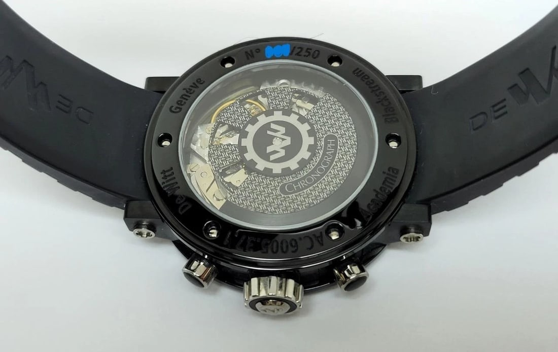 Mens DeWITT Academia Black Stream Automatic Chronograph watch AC.6005.37.1 EXLNT - 6