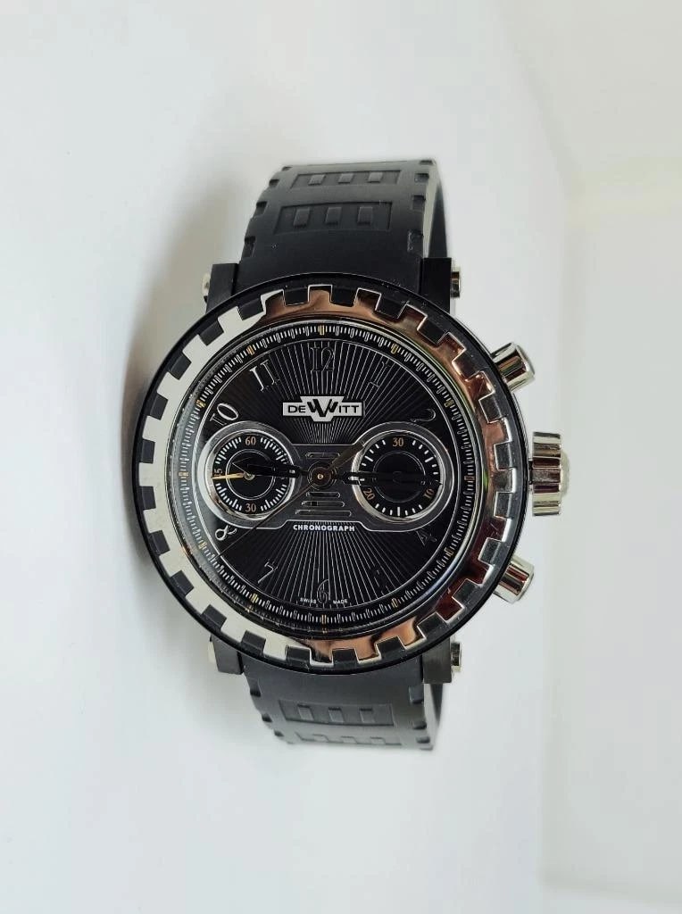 Mens DeWITT Academia Black Stream Automatic Chronograph watch AC.6005.37.1 EXLNT - 8
