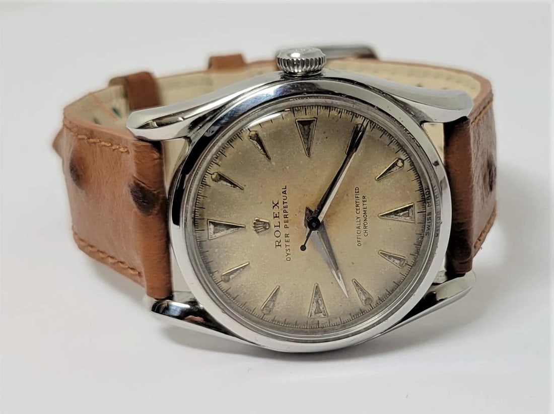 Vintage ROLEX OYSTER PERPETUAL Bubble Back Automatic Bombay Watch c1948 Ref.5018 - 3