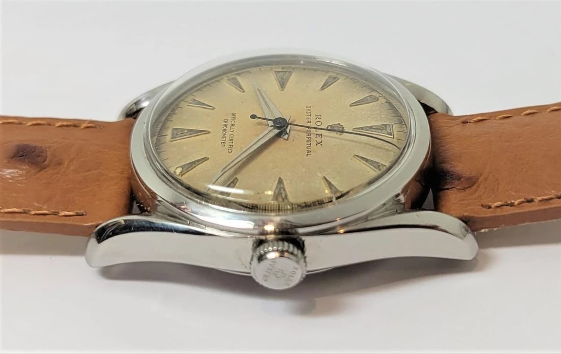 Vintage ROLEX OYSTER PERPETUAL Bubble Back Automatic Bombay Watch c1948 Ref.5018 - 7