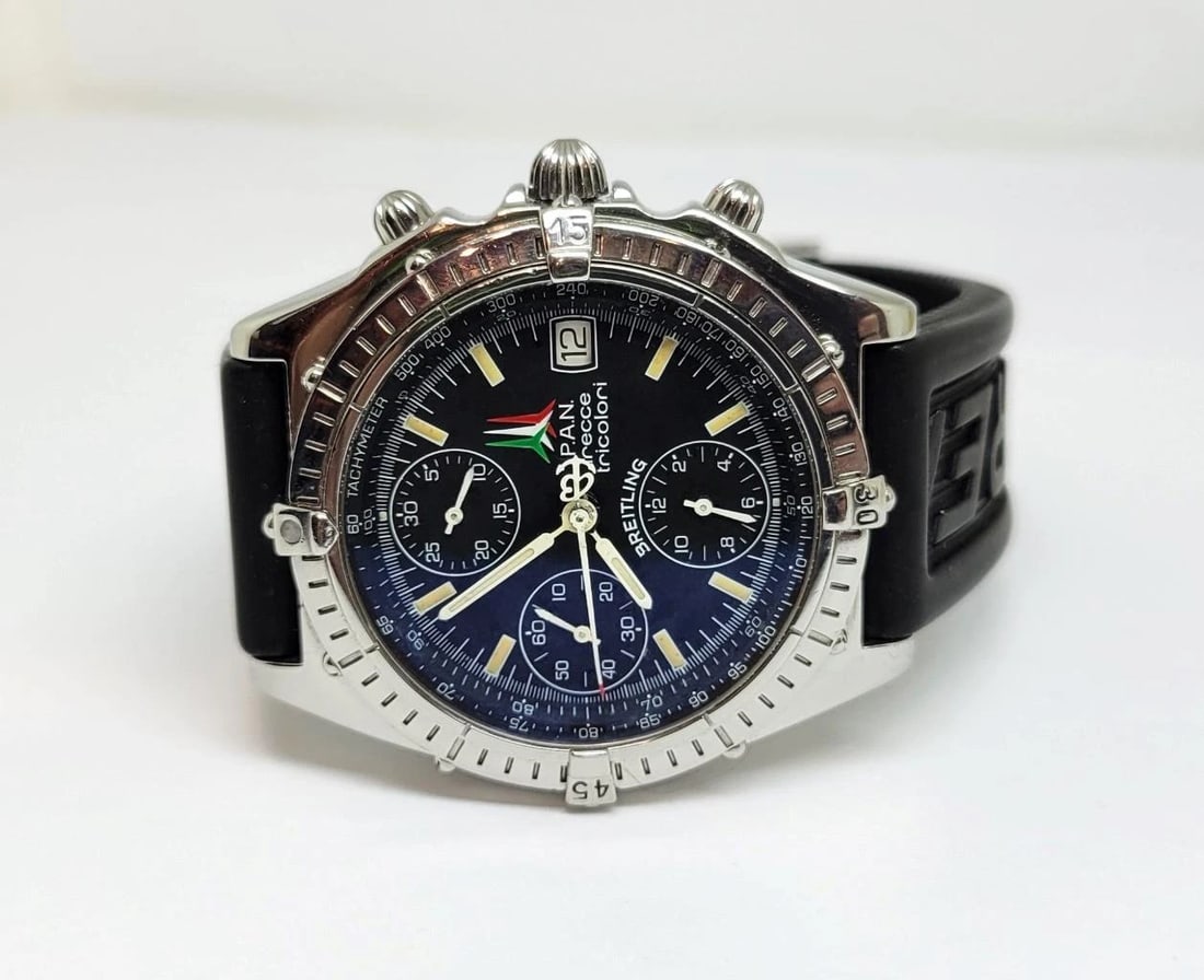 Mensl BREITLING CHRONOMAT Automatic PAN Frecce Tricolori A13050.1 Watch* EXLNT - 2