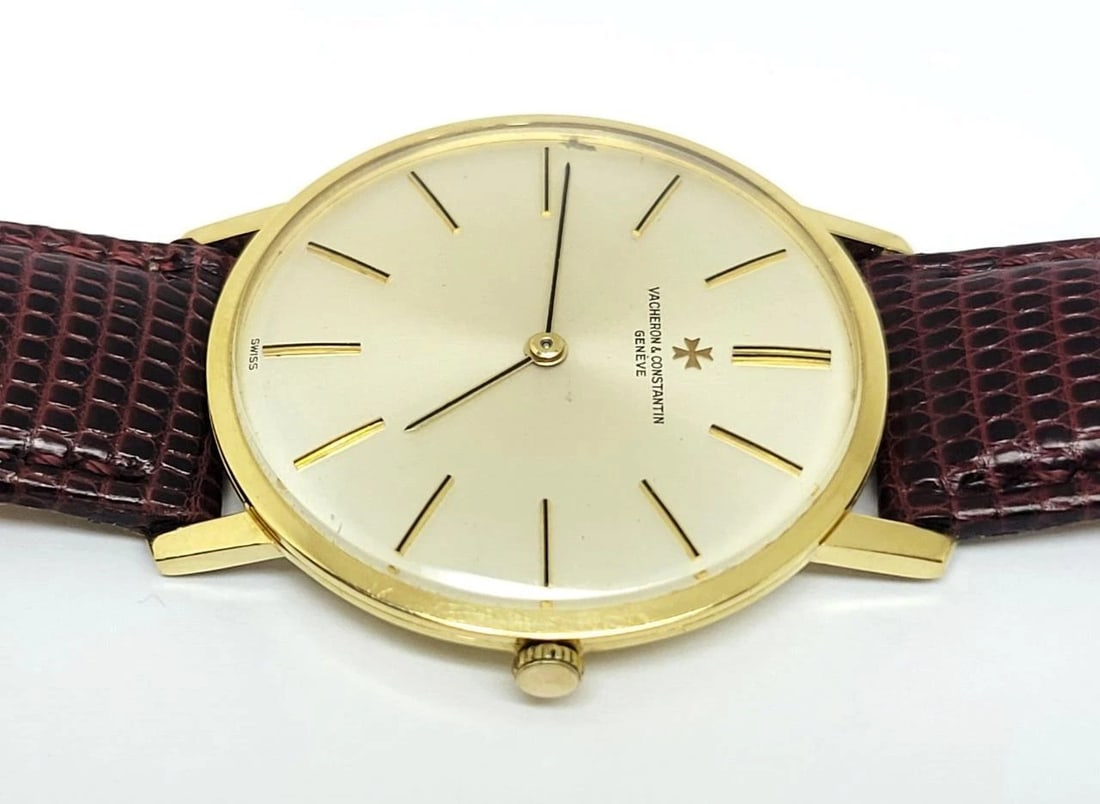 Vintage 18k VACHERON CONSTANTIN Mens Winding Watch Cal K1001 Ref 7295 RARE EXLNT - 9