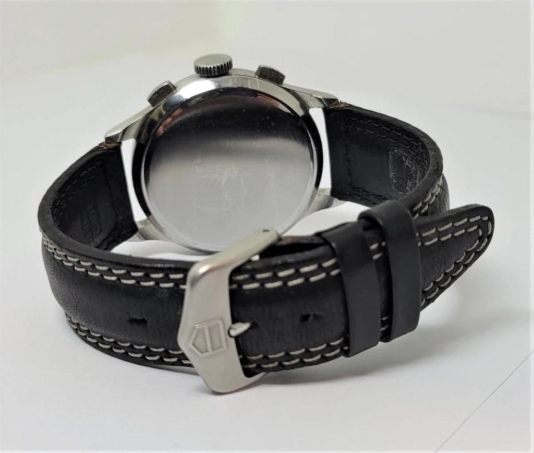 Vintage Mens S/Steel HEUER Winding Chronograph Watch 345 Valjoux 71 1940s EXLNT - 5