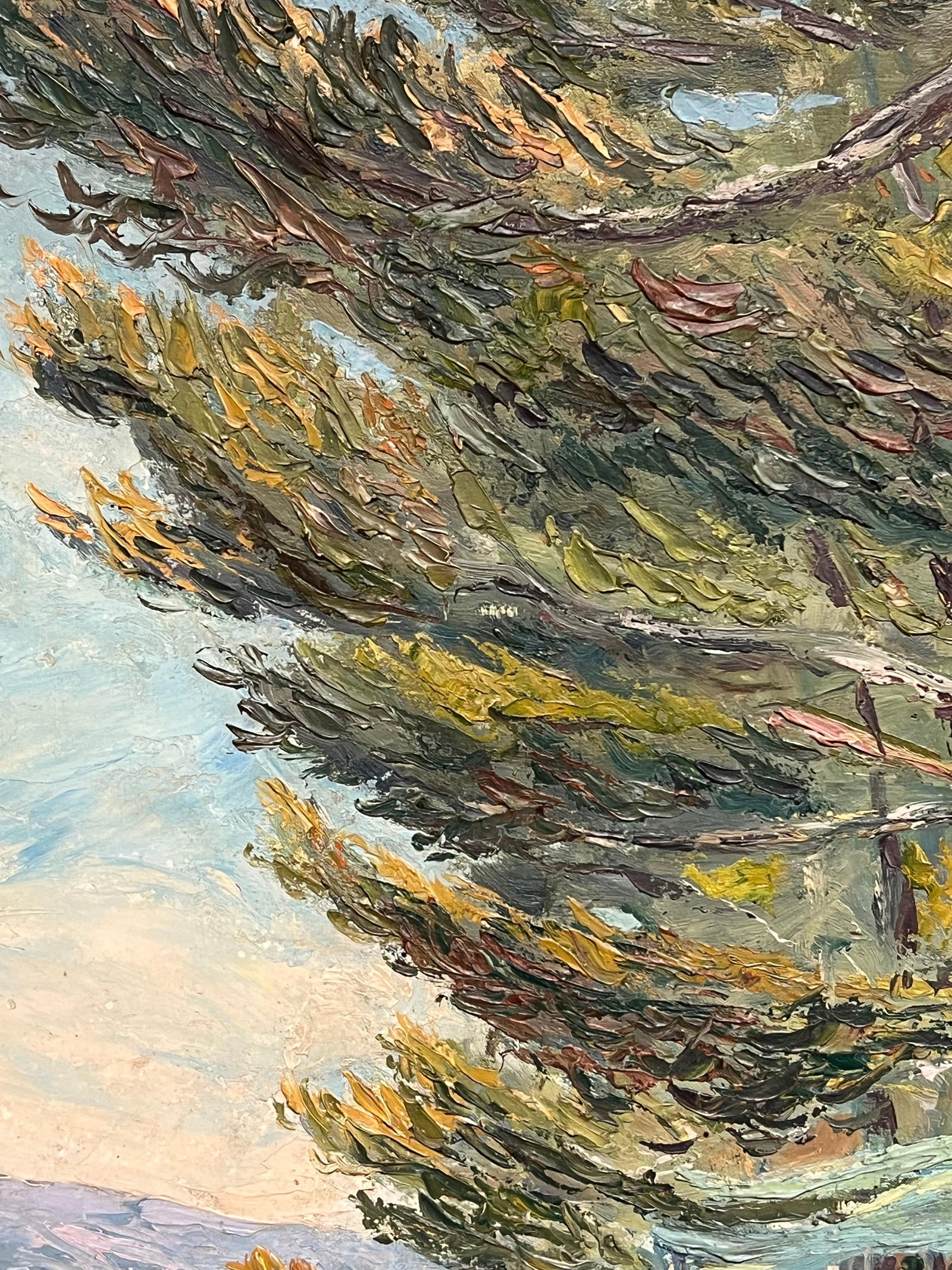 French School; Mid 20th Century French Post-Impressionist Landscape Pine Trees Coastal Path - 12