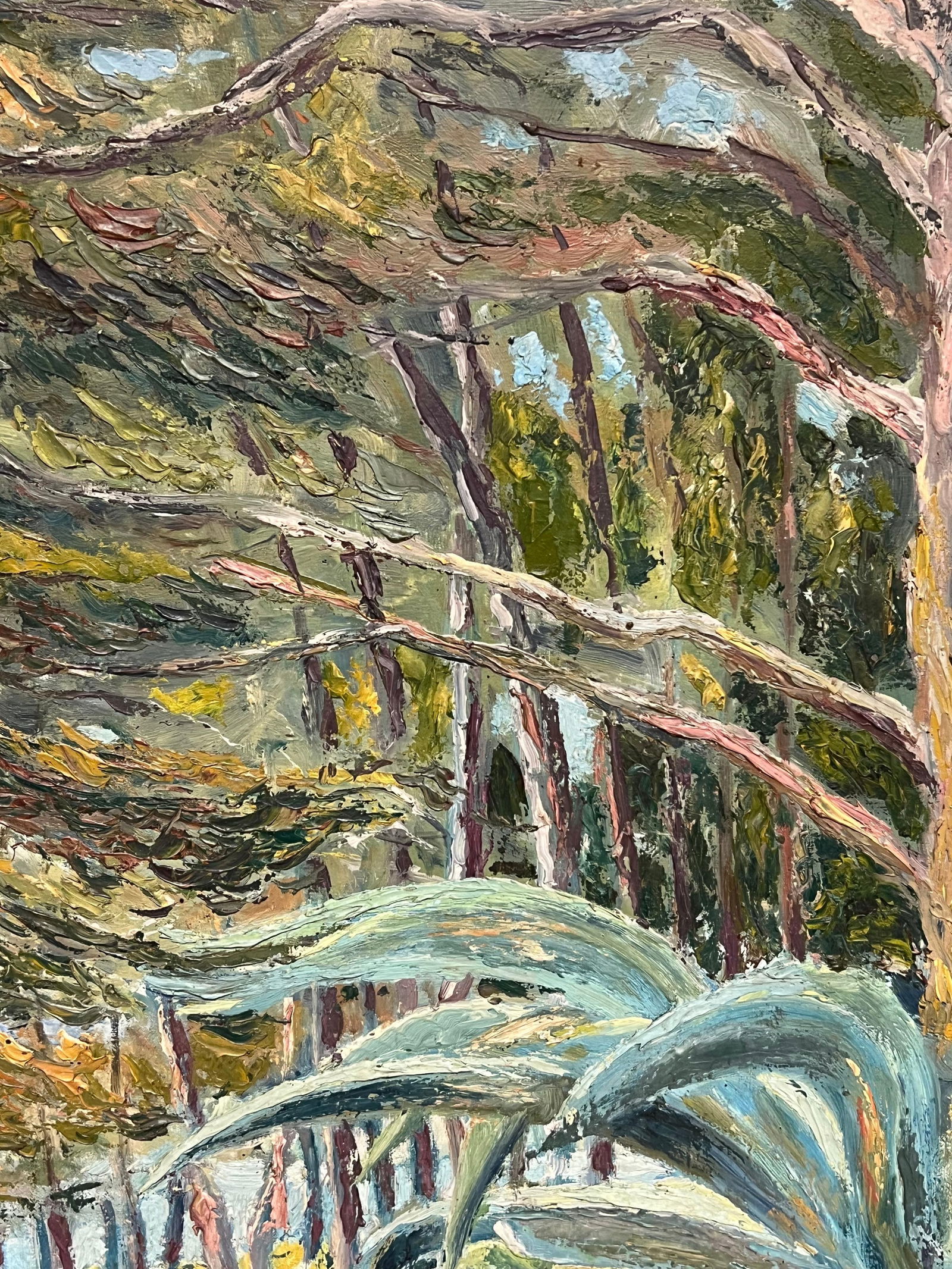 French School; Mid 20th Century French Post-Impressionist Landscape Pine Trees Coastal Path - 13