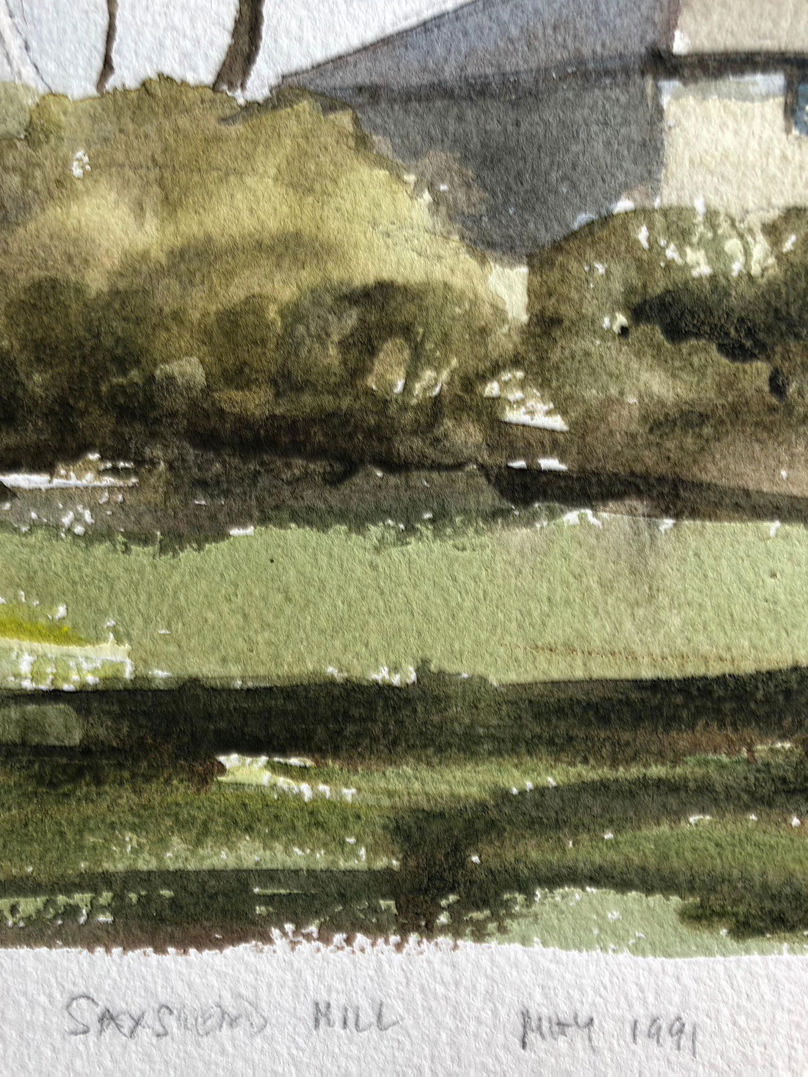 Saxshead Mill Waterford, Original British Watercolour Painting, circa 1991 - 6