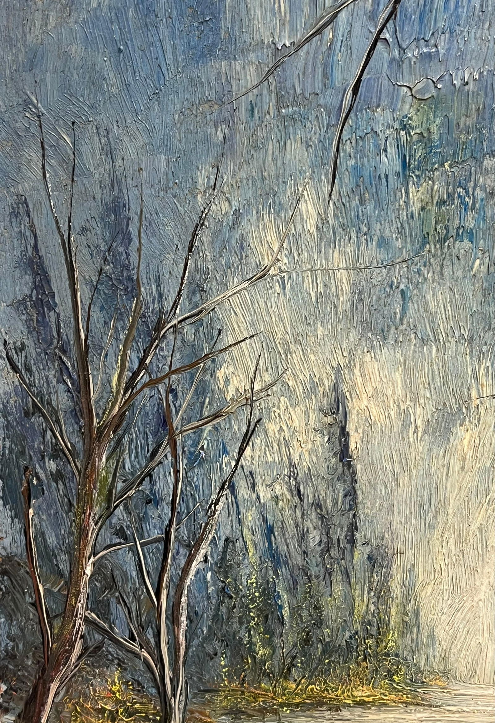 Jean Fourie; Bare Trees Along a Riverbend in Winter Light Oil Landscape Painting - 7