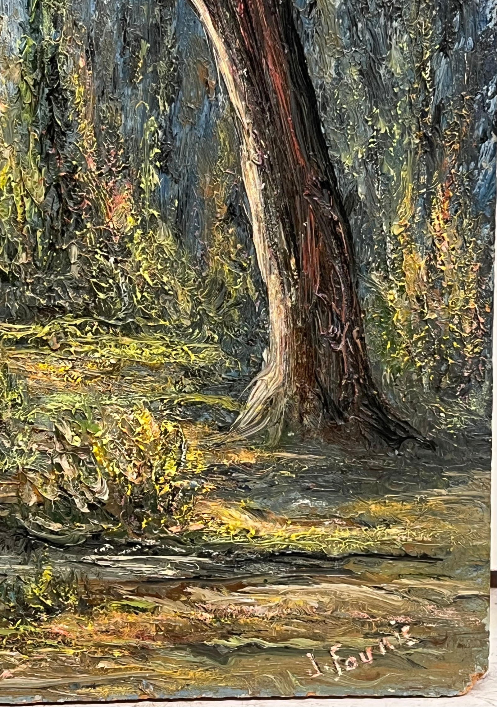Jean Fourie; Bare Trees Along a Riverbend in Winter Light Oil Landscape Painting - 9