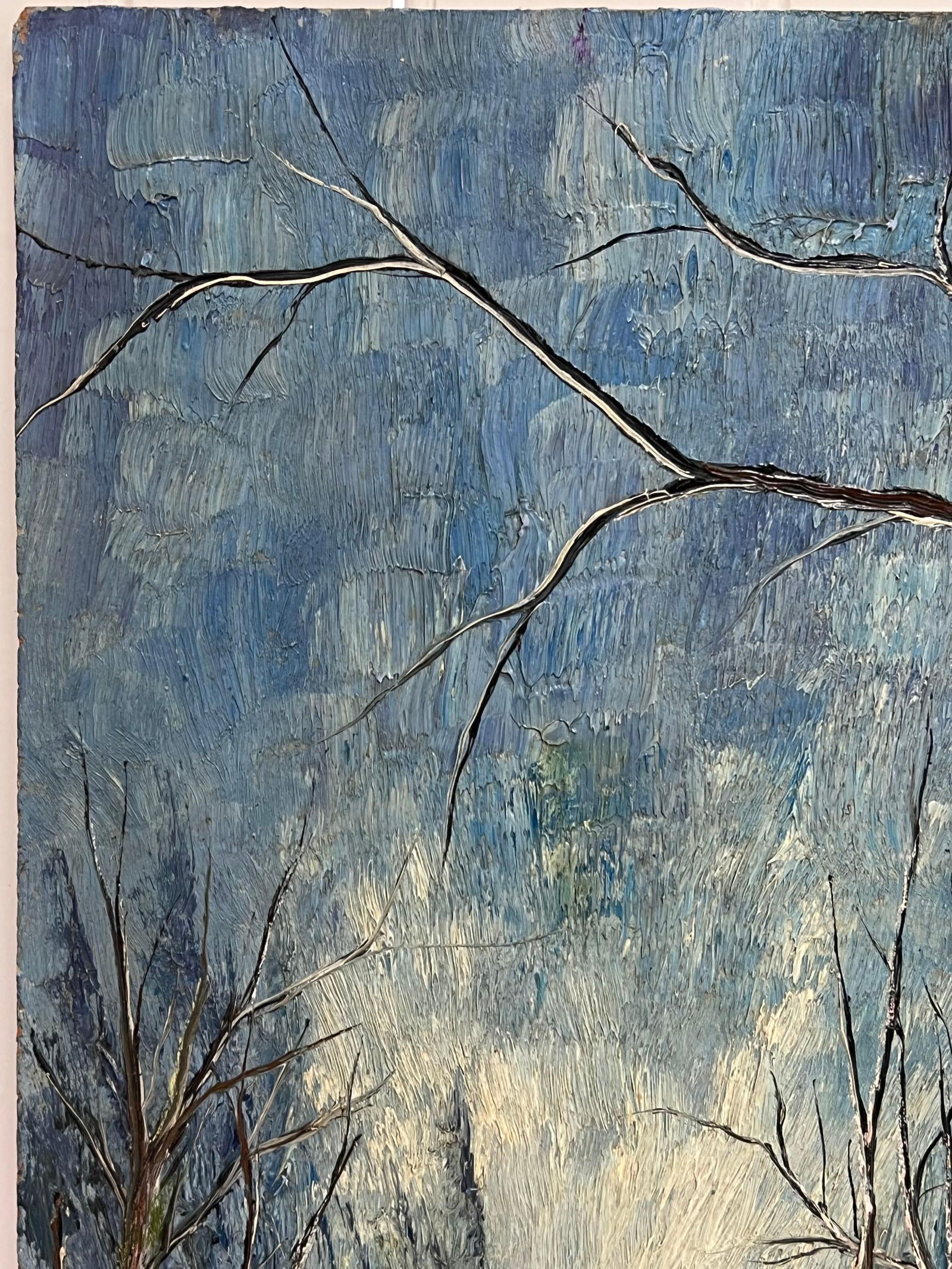 Jean Fourie; Bare Trees Along a Riverbend in Winter Light Oil Landscape Painting - 12