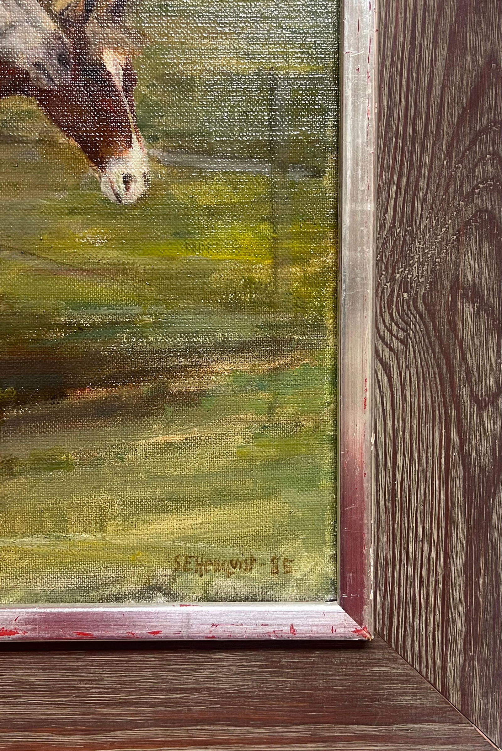 Sven Erik Hellqvist (1916-1997); Three Horses in the Green Grass Meadow Large 20th Century Oil - 13