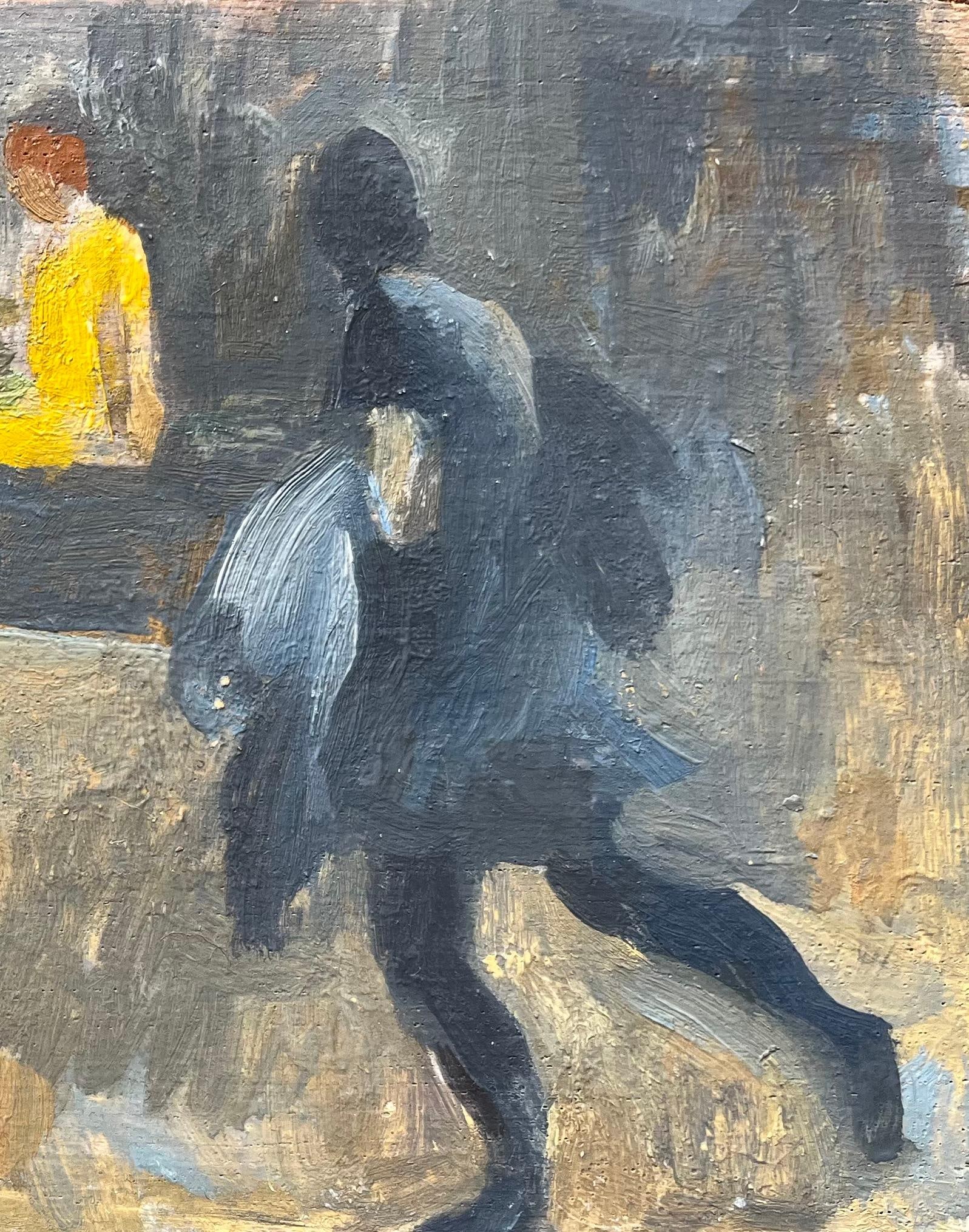 Bernadette Kelly; 20thC French Modernist Oil Painting of Elegant Figures in a Park - 5