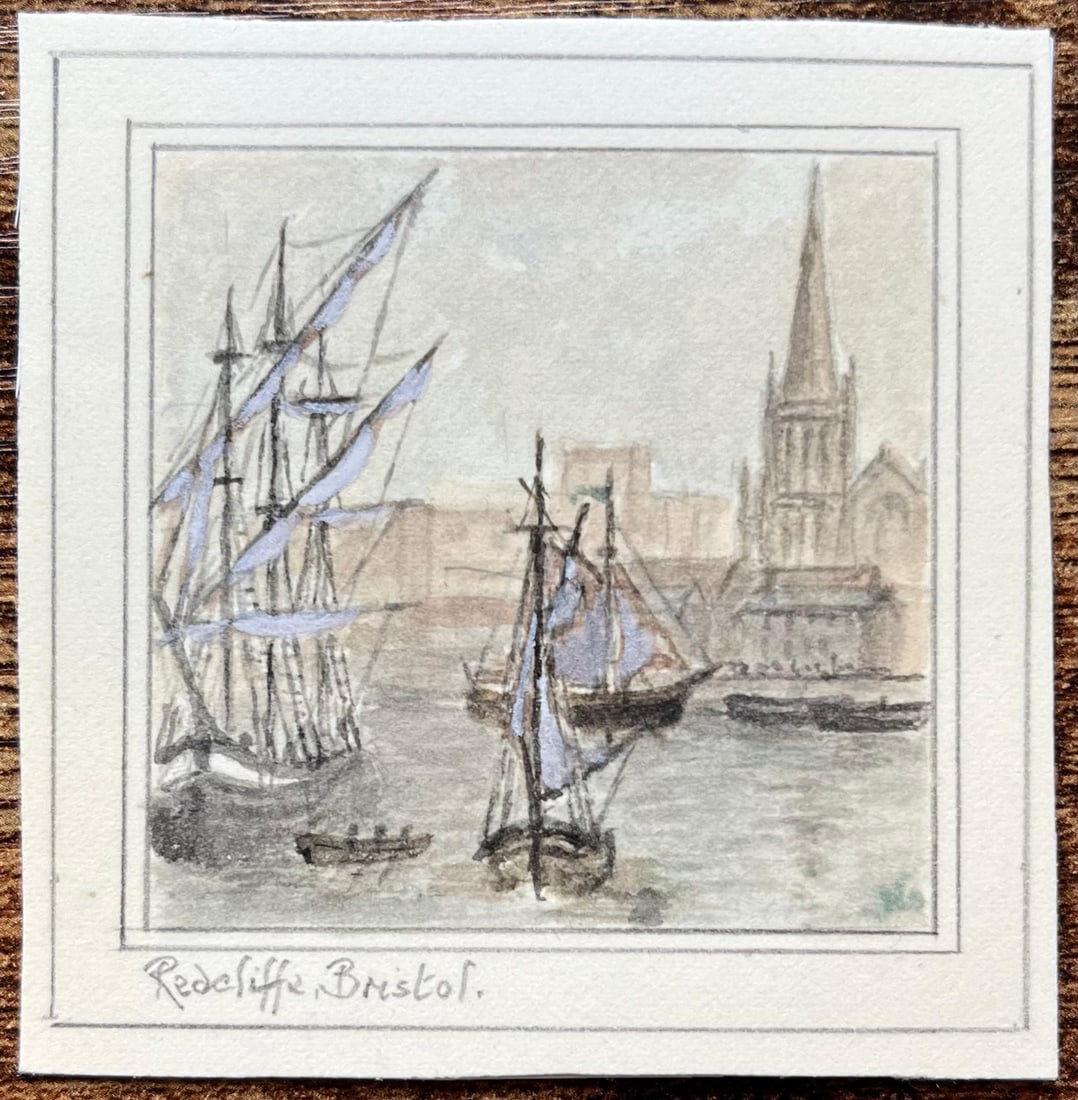 Jack Grunwell; Redcliffe Bristol Historic Maritime Watercolor Sailing Ships River Scene - 3