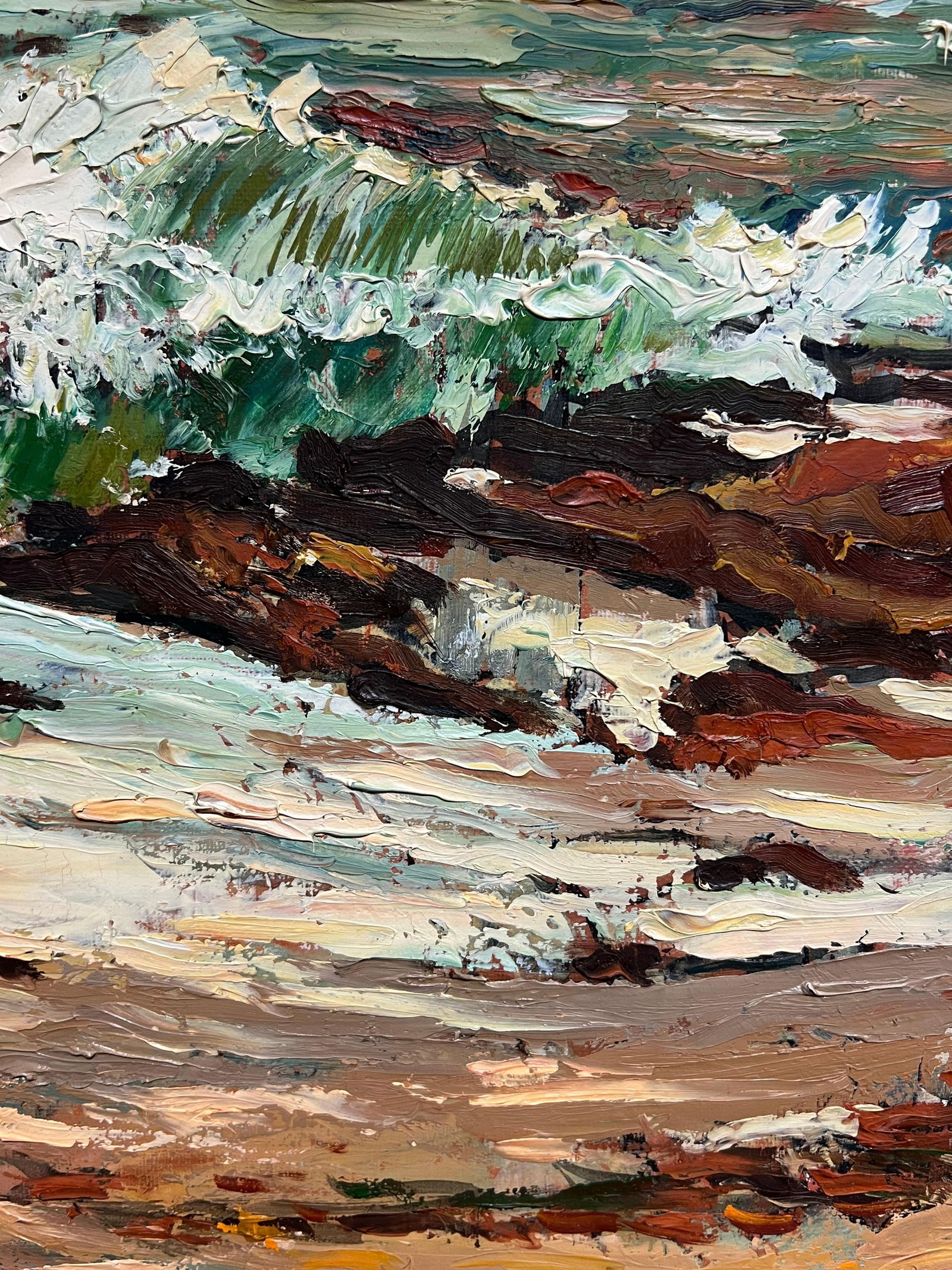 Georges Bordonove; Dramatic Coastal Seascape with Stormy Sky Expressive Textured Oil Painting, 1965 - 13