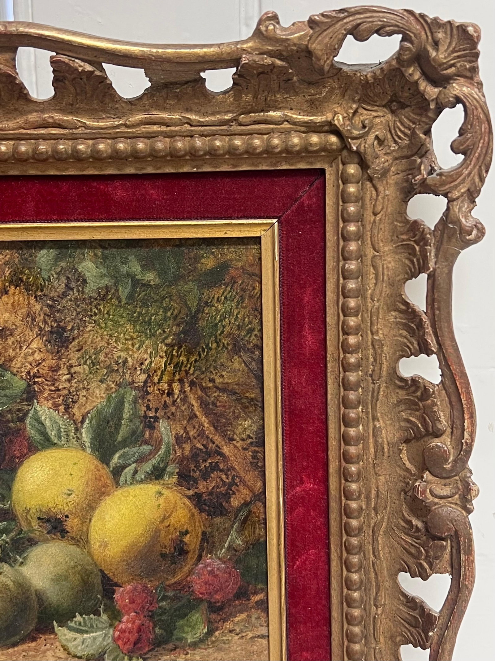 George Clare; Fine Victorian English Still Life Oil Painting Fruit on the Ground Beautiful - 8