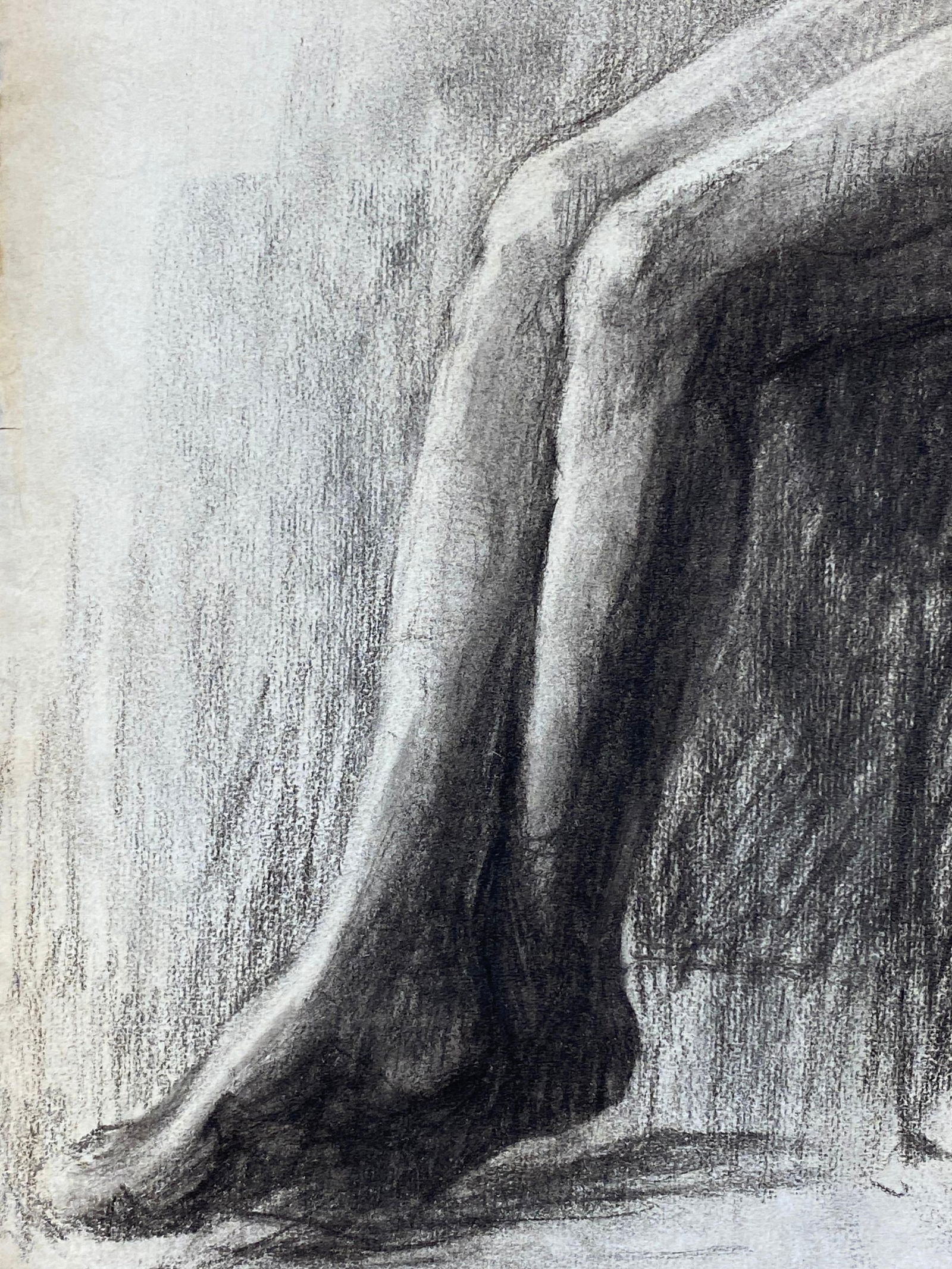 1920's French Charcoal Sketch of Seated Figure Lady the Artists Model, 1920s - 8