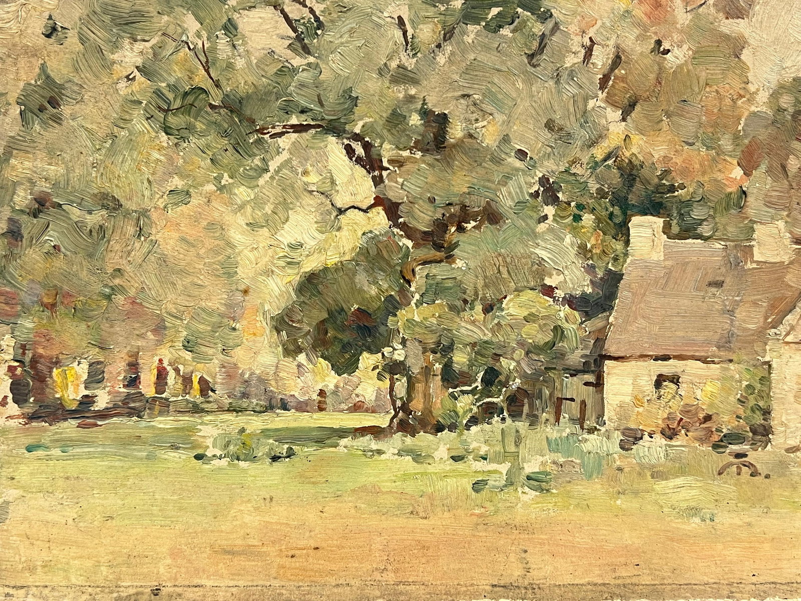 Harold Storey; Vintage 1940's Scottish Oil Painting Old Cottage amongst Forest Greenery, 1940 - 17