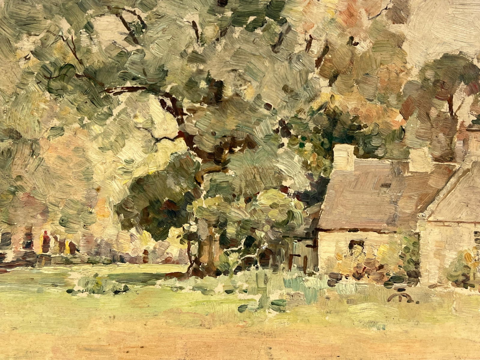 Harold Storey; Vintage 1940's Scottish Oil Painting Old Cottage amongst Forest Greenery, 1940 - 3