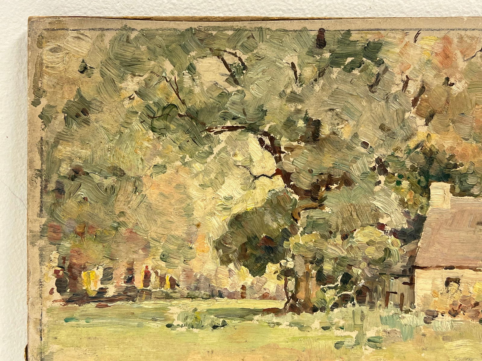 Harold Storey; Vintage 1940's Scottish Oil Painting Old Cottage amongst Forest Greenery, 1940 - 4