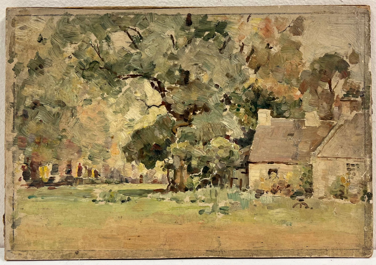 Harold Storey; Vintage 1940's Scottish Oil Painting Old Cottage amongst Forest Greenery, 1940 - 8