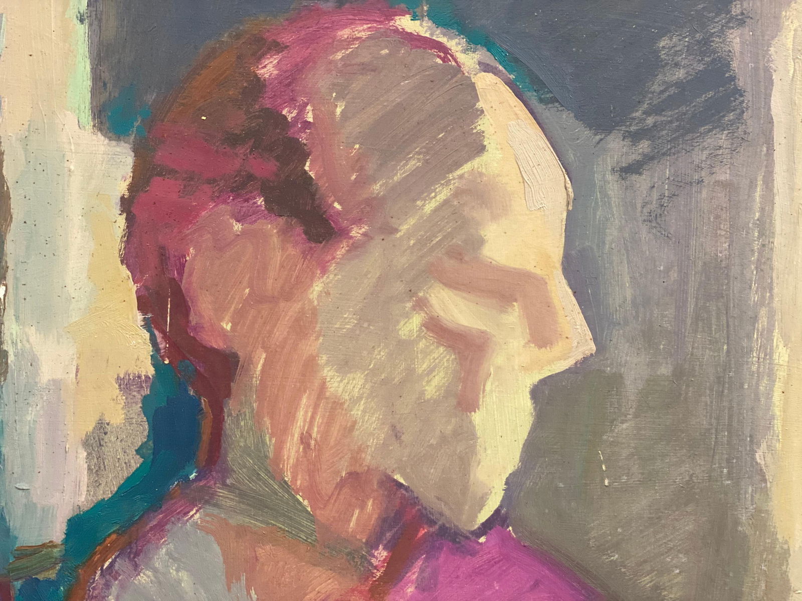 Large 1960's British Original Oil Painting, Abstract of Two Men, circa 1960s - 5