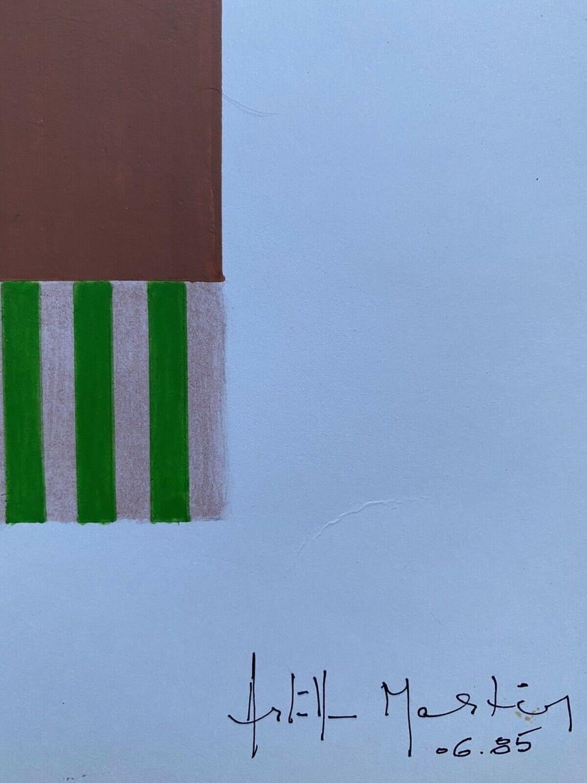 Arlette Martin 1980's French Geometric Abstract Painting, Signed, 20th Century - 11