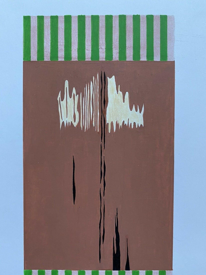 Arlette Martin 1980's French Geometric Abstract Painting, Signed, 20th Century - 2