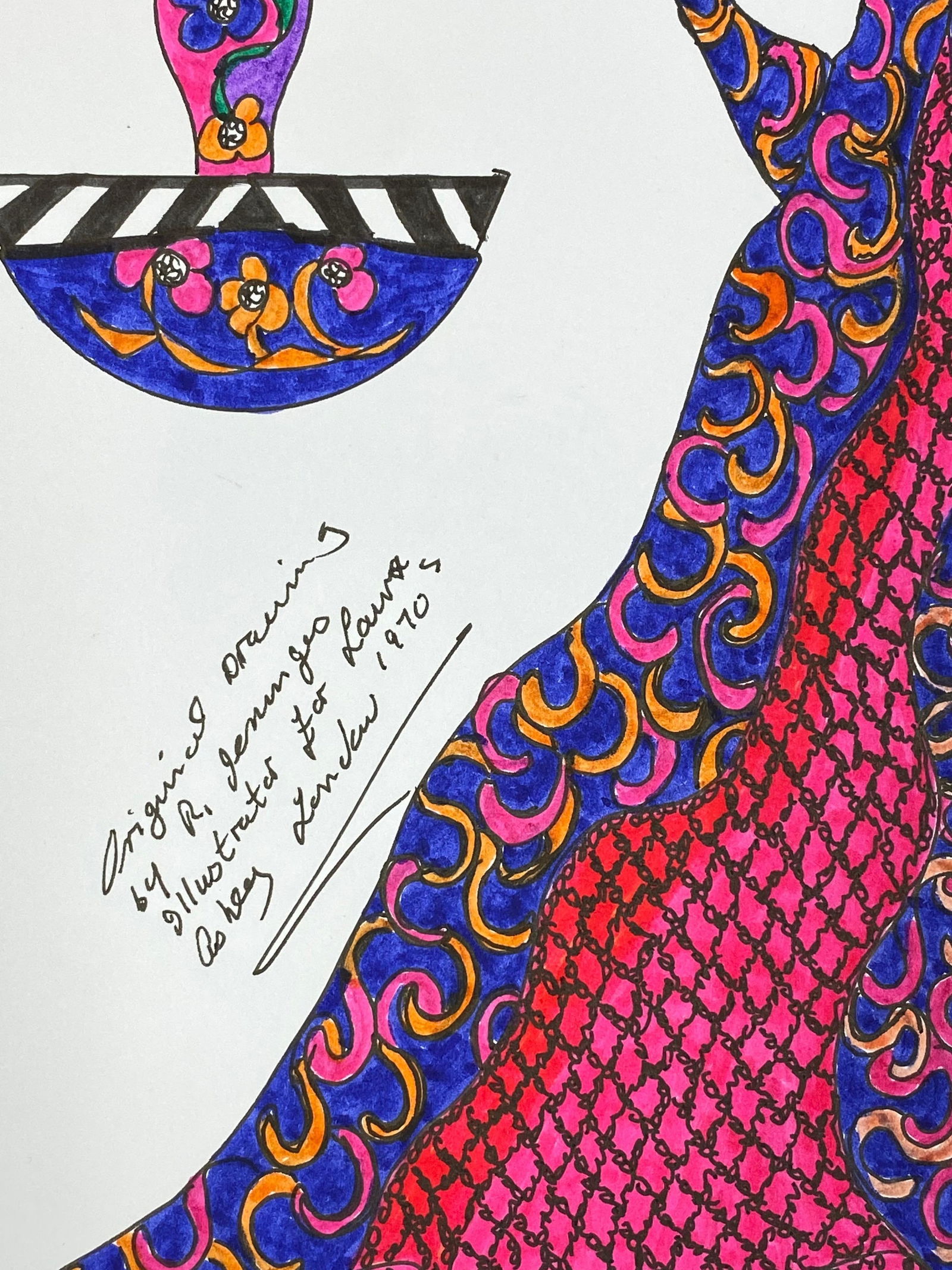 Original Fashion Design Illustration Watercolor Painting Laura Ashley Designer, circa 2000s - 11