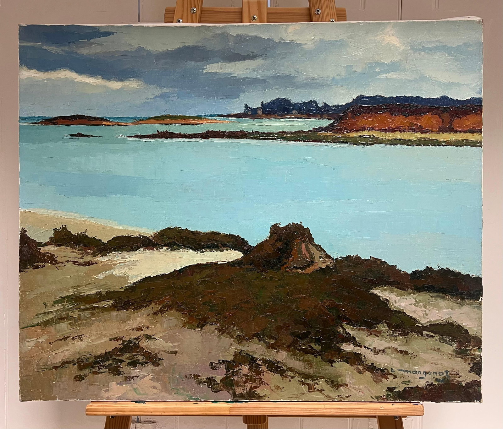 Emile Margenet; French Impressionist Oil Painting Brittany Coastline Seascape 20th century - 14