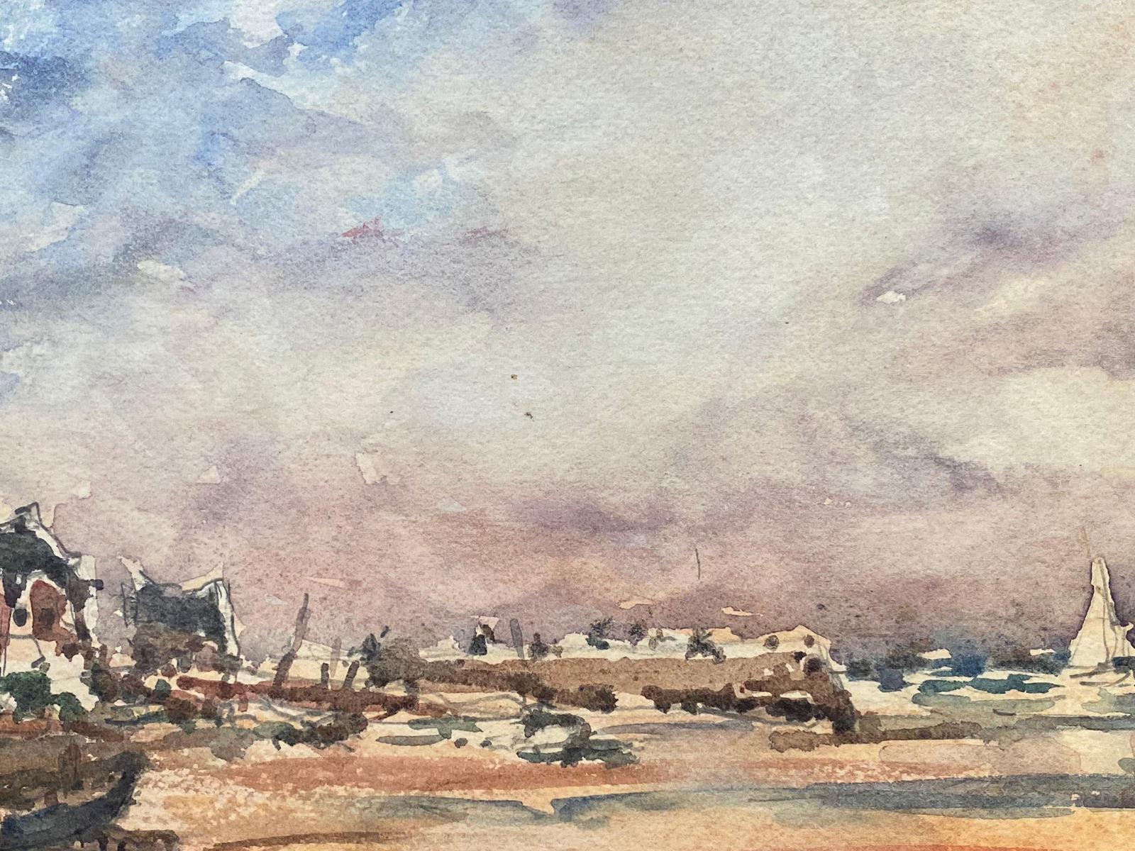 Maurice Mazeilie, French Impressionist Watercolour - Beach Landscape, 20th Century - 4