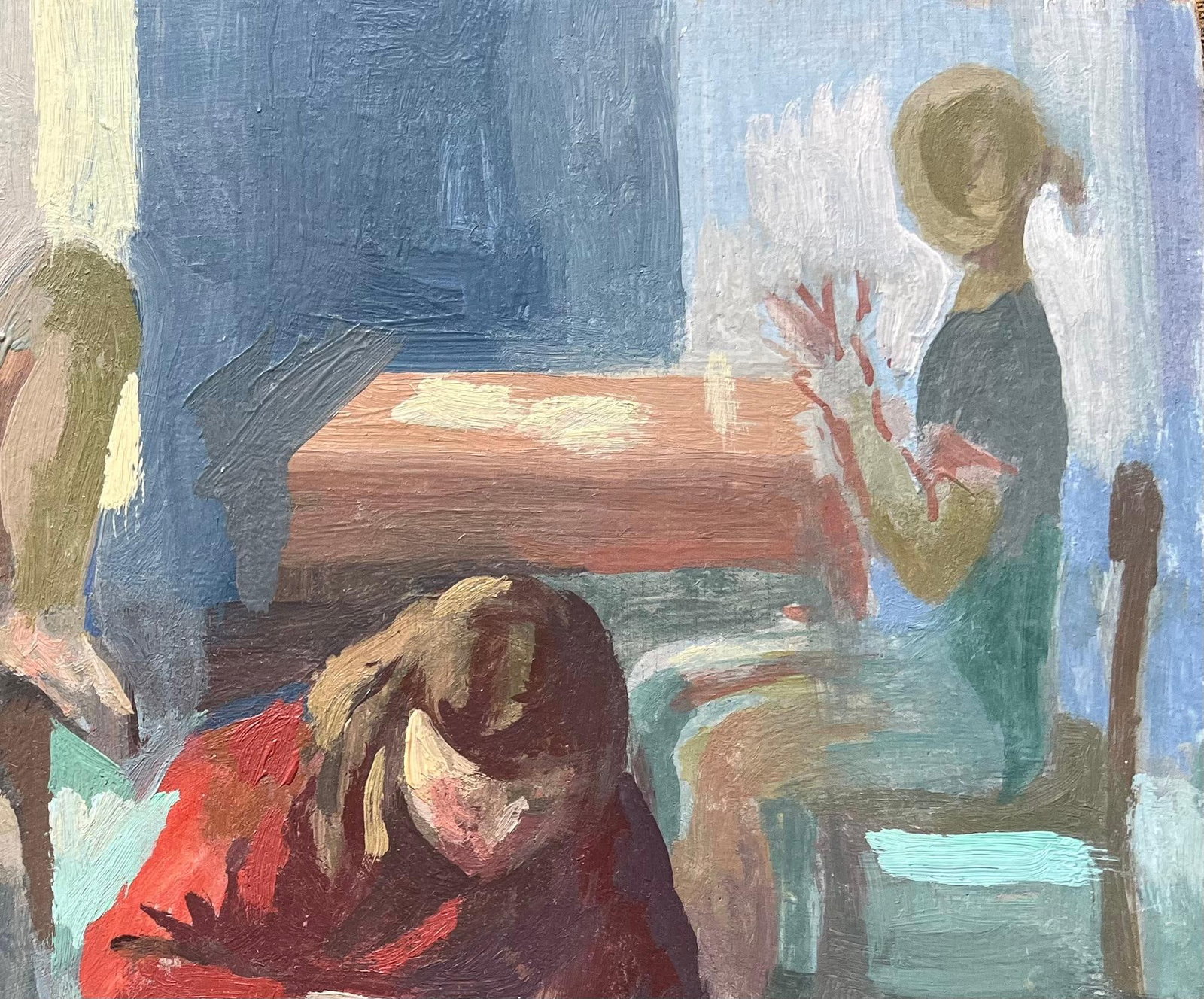 Bernadette Kelly; Modernist French Oil Painting Group of Women in an Interior Setting - 10