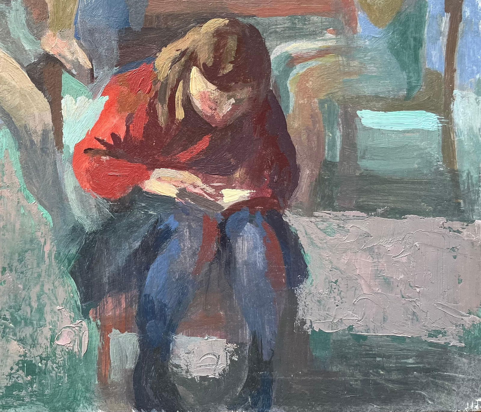 Bernadette Kelly; Modernist French Oil Painting Group of Women in an Interior Setting - 4