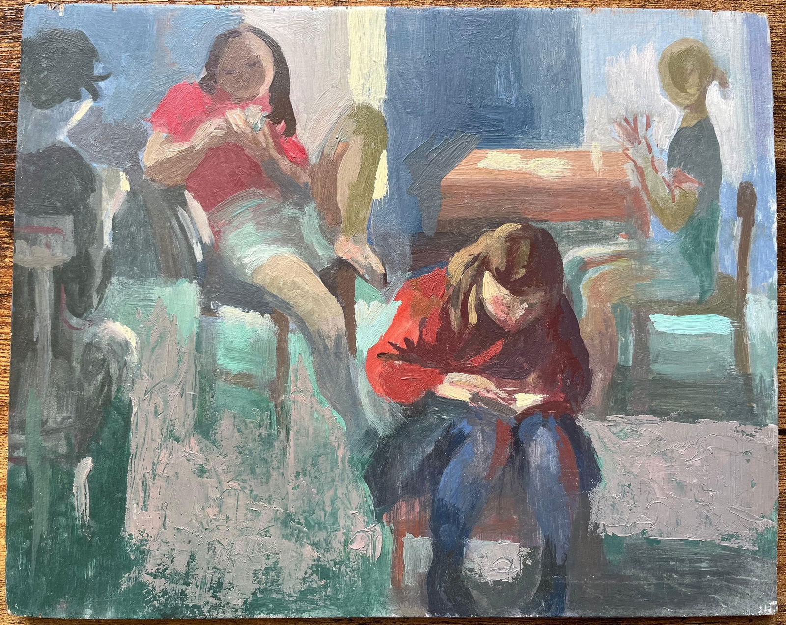 Bernadette Kelly; Modernist French Oil Painting Group of Women in an Interior Setting - 8