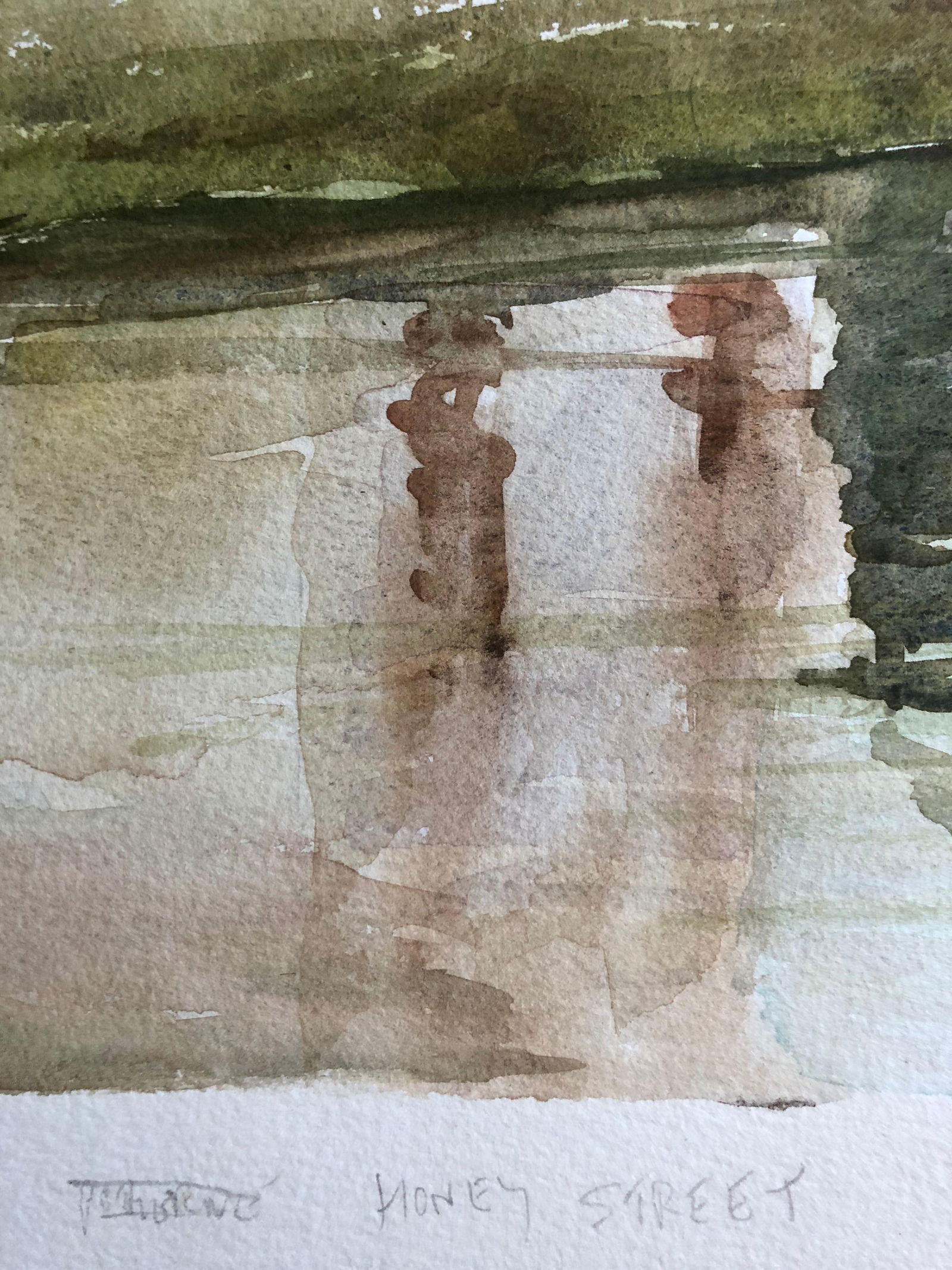 Honey Street, Original British Watercolour Painting, circa 1970s - 6