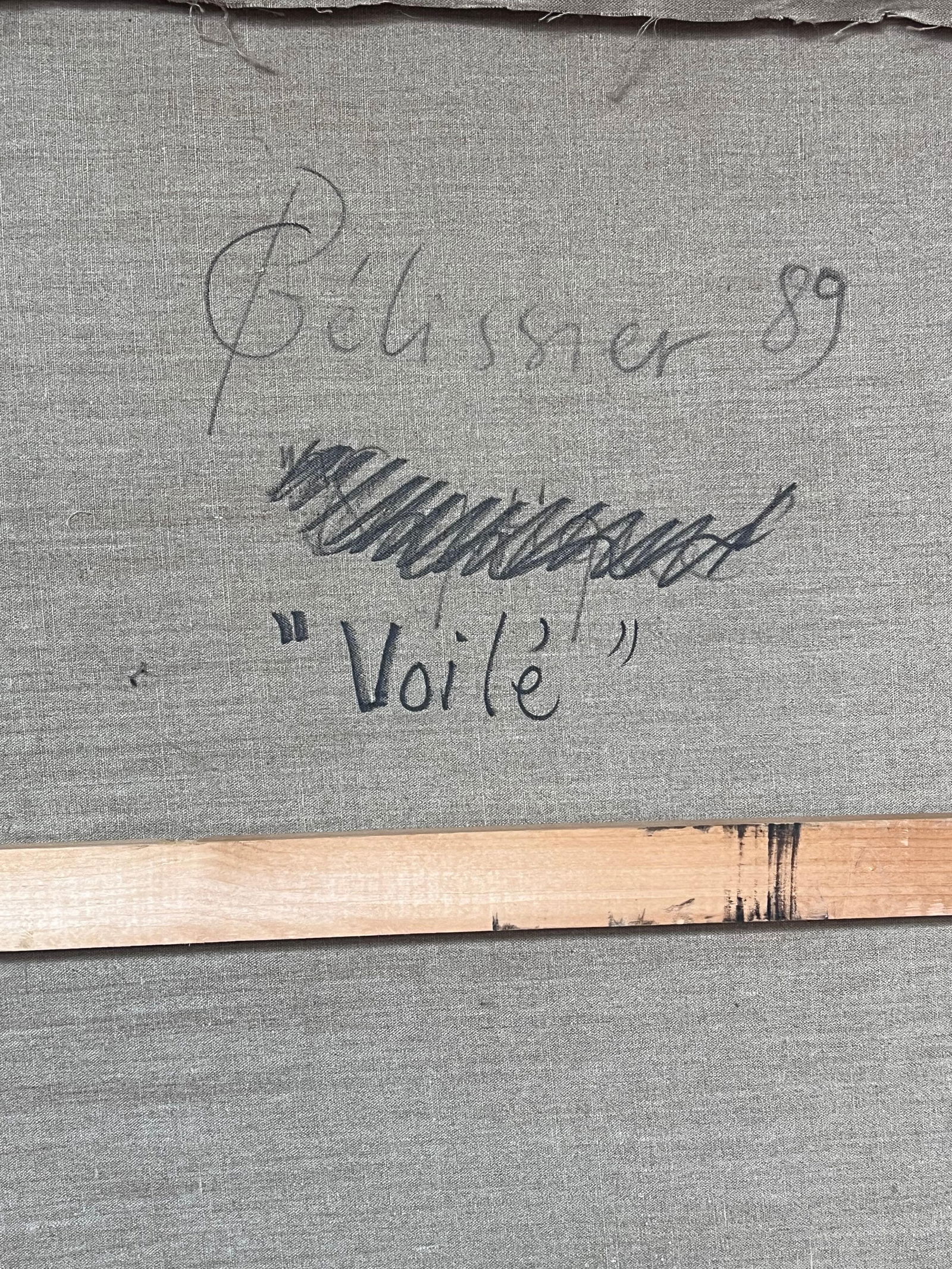 Gilbert Pelissier; Navy and Gold Overlapping Circle Abstract French 20th Century Painting, 89 - 3