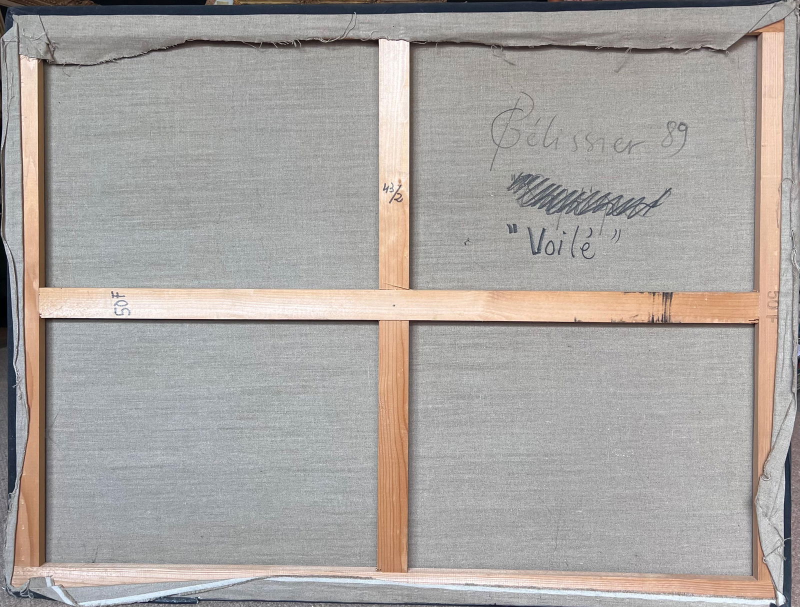 Gilbert Pelissier; Navy and Gold Overlapping Circle Abstract French 20th Century Painting, 89 - 4