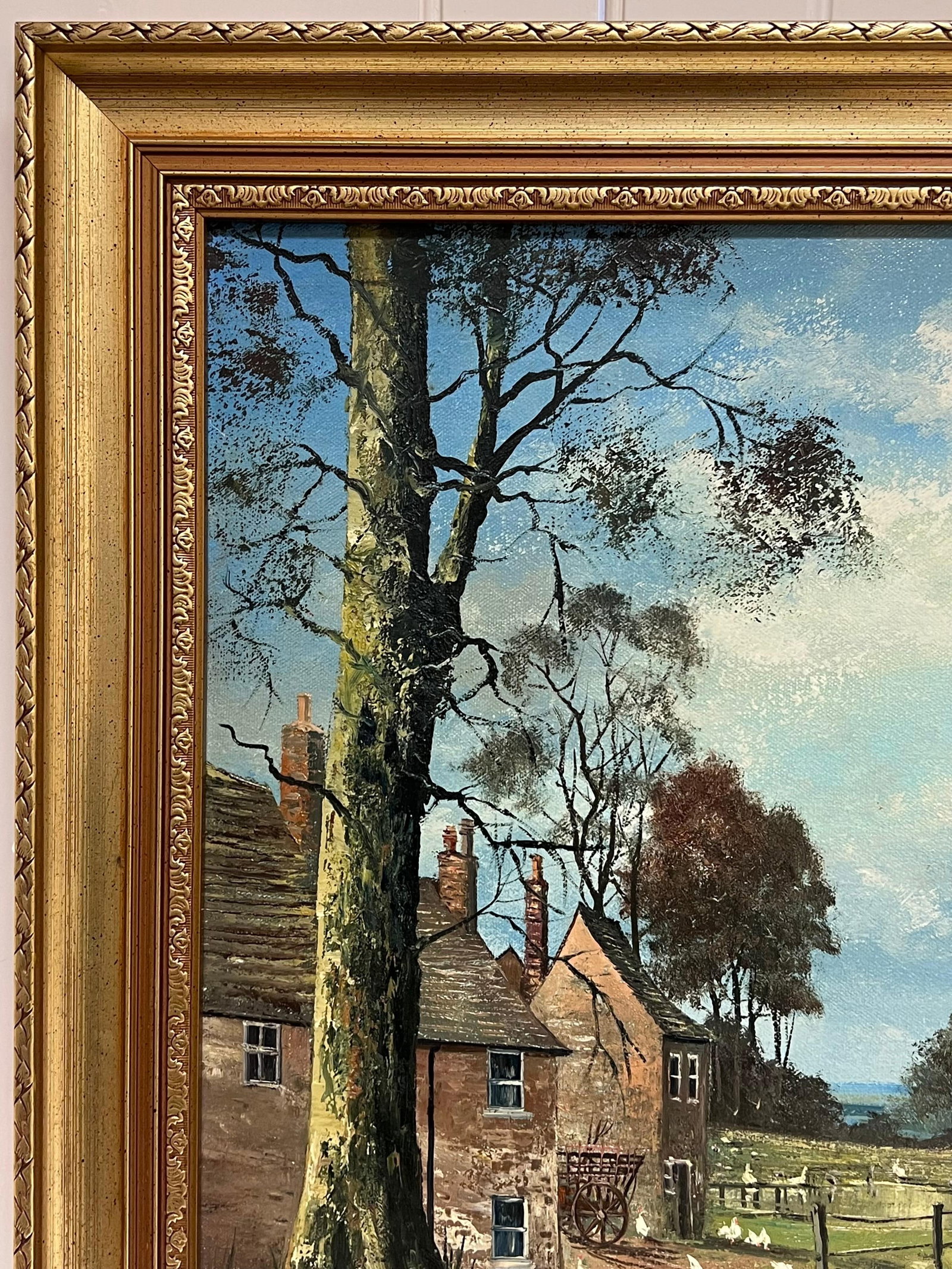 Nigel Hallard (1936-2020); Large Traditional English Oil Rural Farm Landscape with Chickens House & - 15