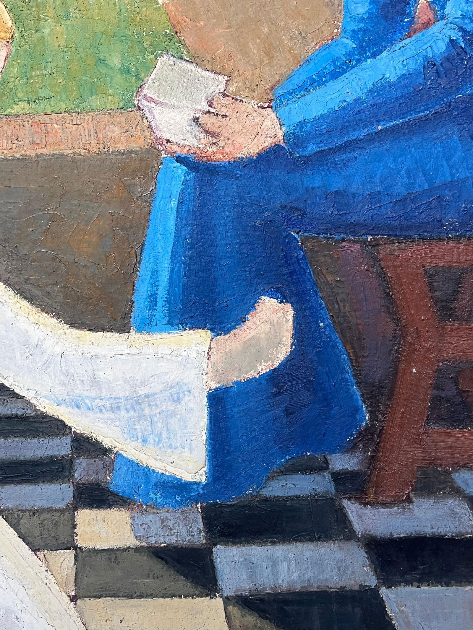 Large 1920's French Nabis School Oil Painting The Annunciation Mary & Angel, 1920's - 8