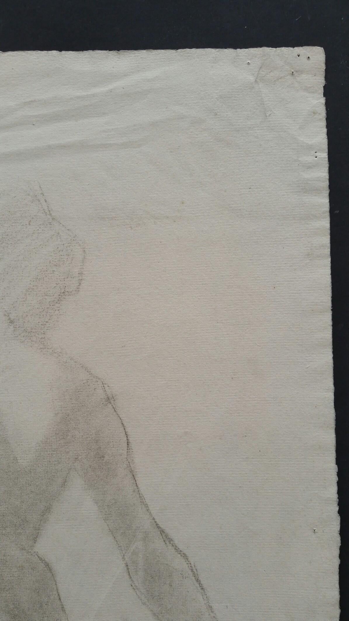 English Graphite Portrait Sketch of Female Figure Rear View Seated, circa 1880-1905 - 10