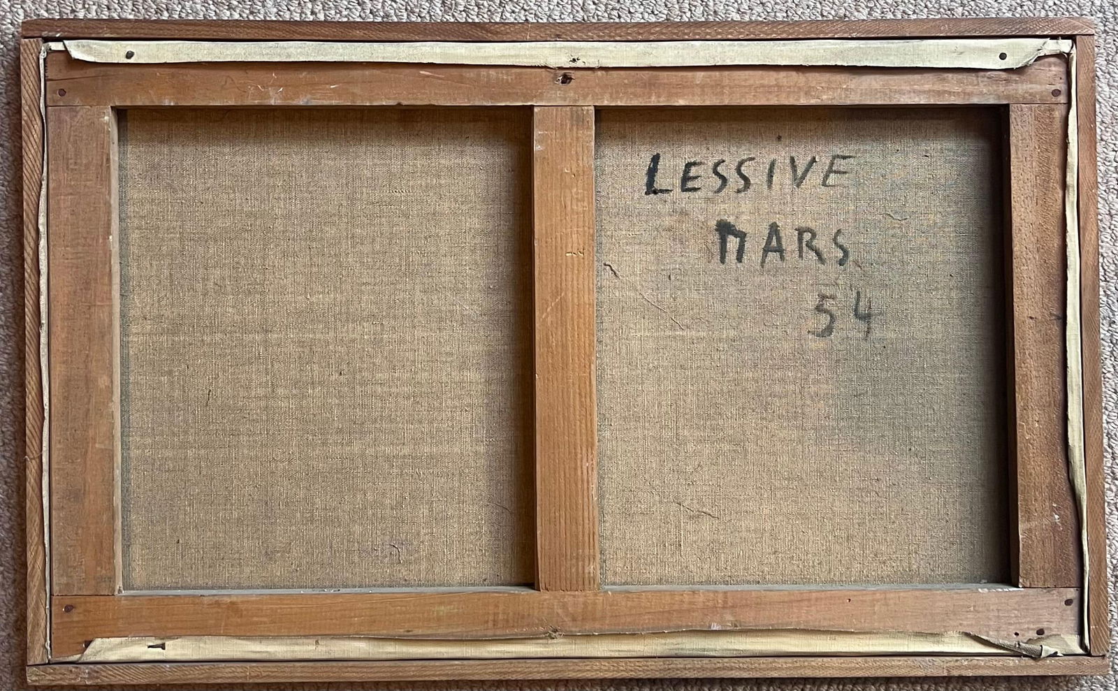 Claude Lion; 1950's French Cubist Signed Oil Abstract Shapes Colorful Composition, 1954 - 3